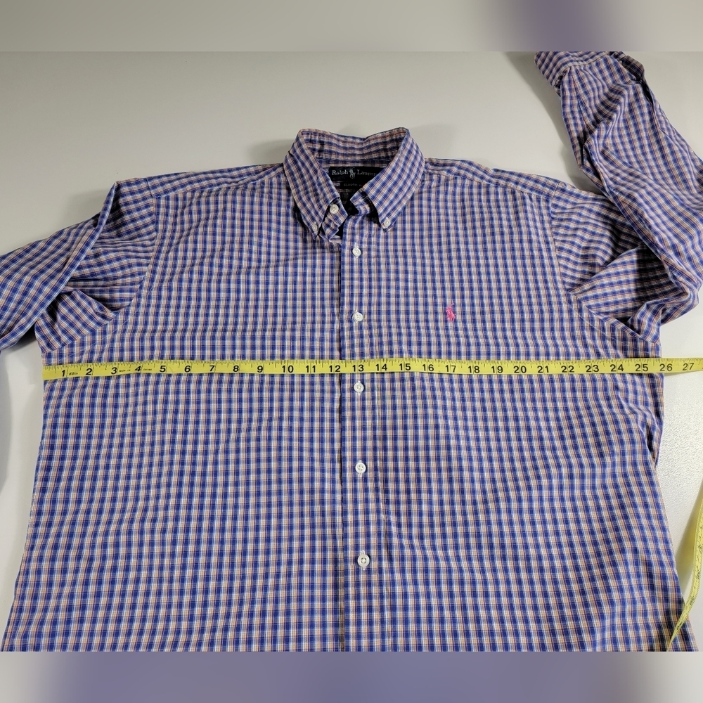 Ralph Lauren Classic Fit Oxford Shirt Large Plaid Long Sleeve - Picture 8 of 8